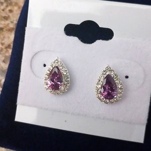 NEW Swarovski Crystal Amethyst Teardrop Earrings with a Dust Bag